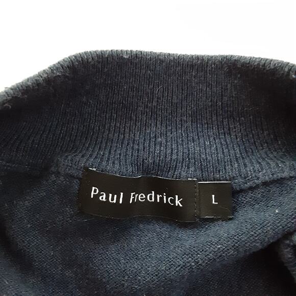 Paul Fredrick Mens L Quarter Zip Pullover Sweater Silk Cashmere Blend Luxury - Picture 4 of 9